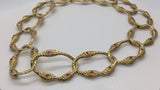 1980s Angela Cummings Ruby Gold Link Necklace