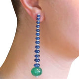 Impressive De Grisogono Gold Sapphire Emerald Diamond Earrings - Oak Gem