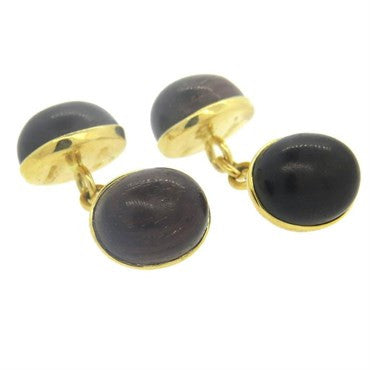 Trianon Wood 18k Gold Cufflinks - Oak Gem