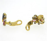 Aletto Brothers 11.20ctw Multicolor Sapphire Diamond 18k Gold Earrings - Oak Gem
