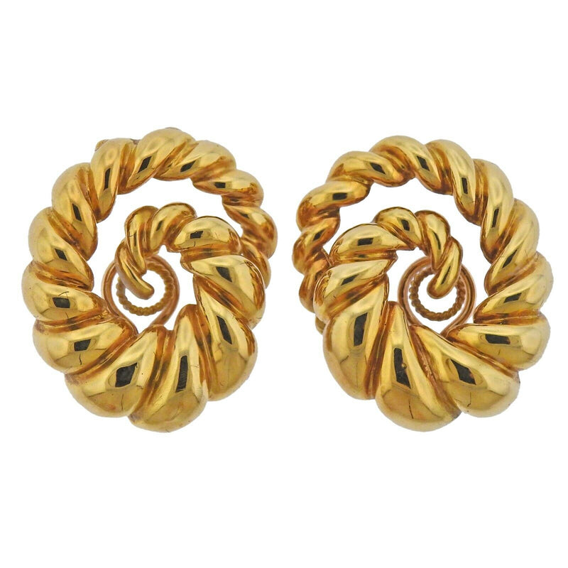 Gold Swirl Earrings - Oak Gem