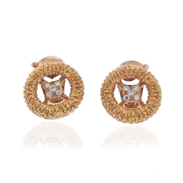 1960s Van Cleef & Arpels Diamond 18K Gold Earrings