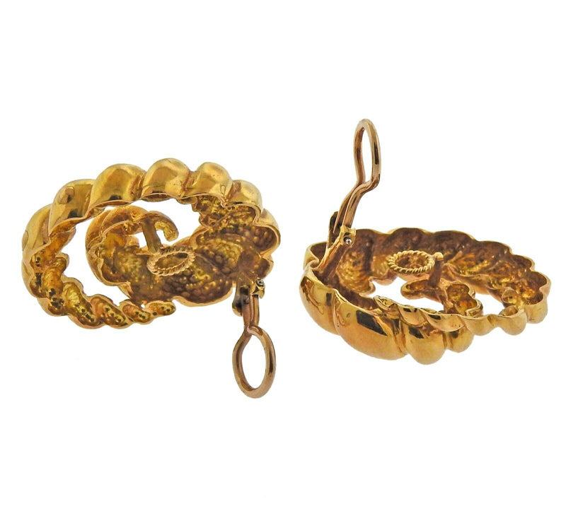 Gold Swirl Earrings - Oak Gem