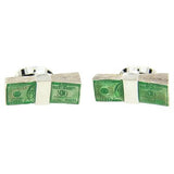 Deakin & Francis Enamel Sterling Silver Dollar Money Cufflinks - Oak Gem