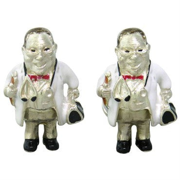 Deakin & Francis Enamel Sterling Silver Doctor Cufflinks - Oak Gem