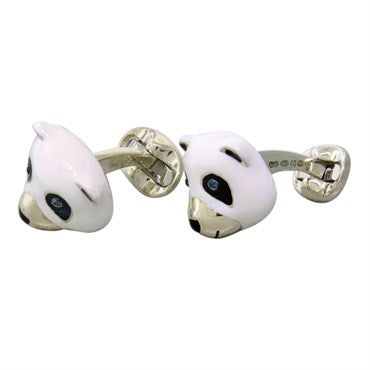 Deakin & Francis Sterling Silver Panda Bear Cufflinks - Oak Gem