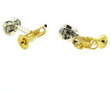 Deakin & Francis Enamel Sterling Silver Trumpet Cufflinks - Oak Gem