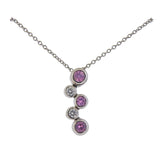 Tiffany & Co Bubbles Pink Sapphire Diamond Platinum Necklace - Oak Gem