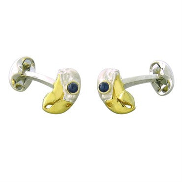Deakin & Francis Sterling Silver Sapphire Dodo Bird Cufflinks - Oak Gem