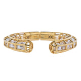 Assael Pearl Gold Diamond Caged Bangle Bracelet - Oak Gem