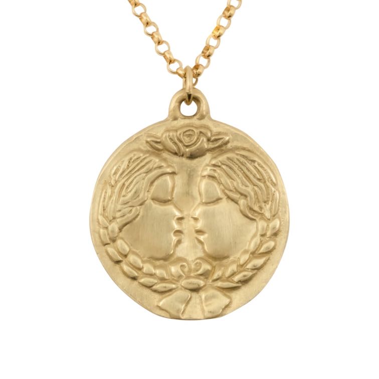 Susan Highsmith 18k Gold Gemini Zodiac Pendant Necklace - Oak Gem