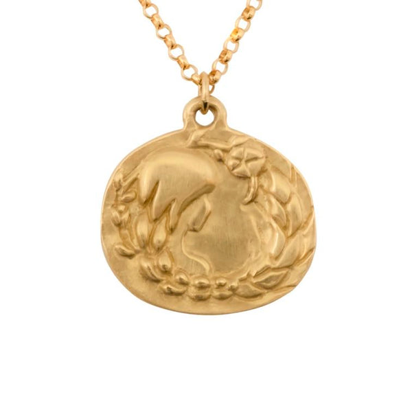 Susan Highsmith 18k Gold Virgo Zodiac Pendant Necklace - Oak Gem