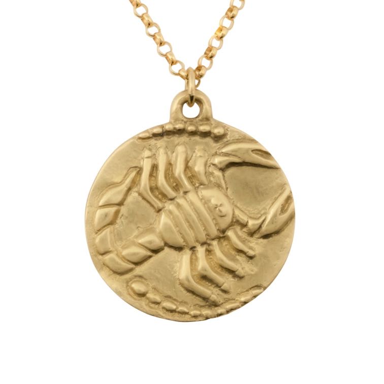 Susan Highsmith 18k Gold Scorpio Zodiac Pendant Necklace - Oak Gem