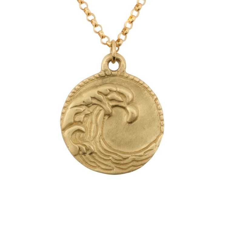 Susan Highsmith 18k Gold Aquarius Zodiac Pendant Necklace - Oak Gem
