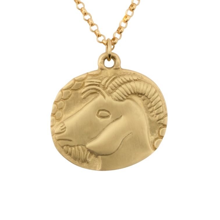 Susan Highsmith 18k Gold Capricorn Zodiac Pendant Necklace - Oak Gem