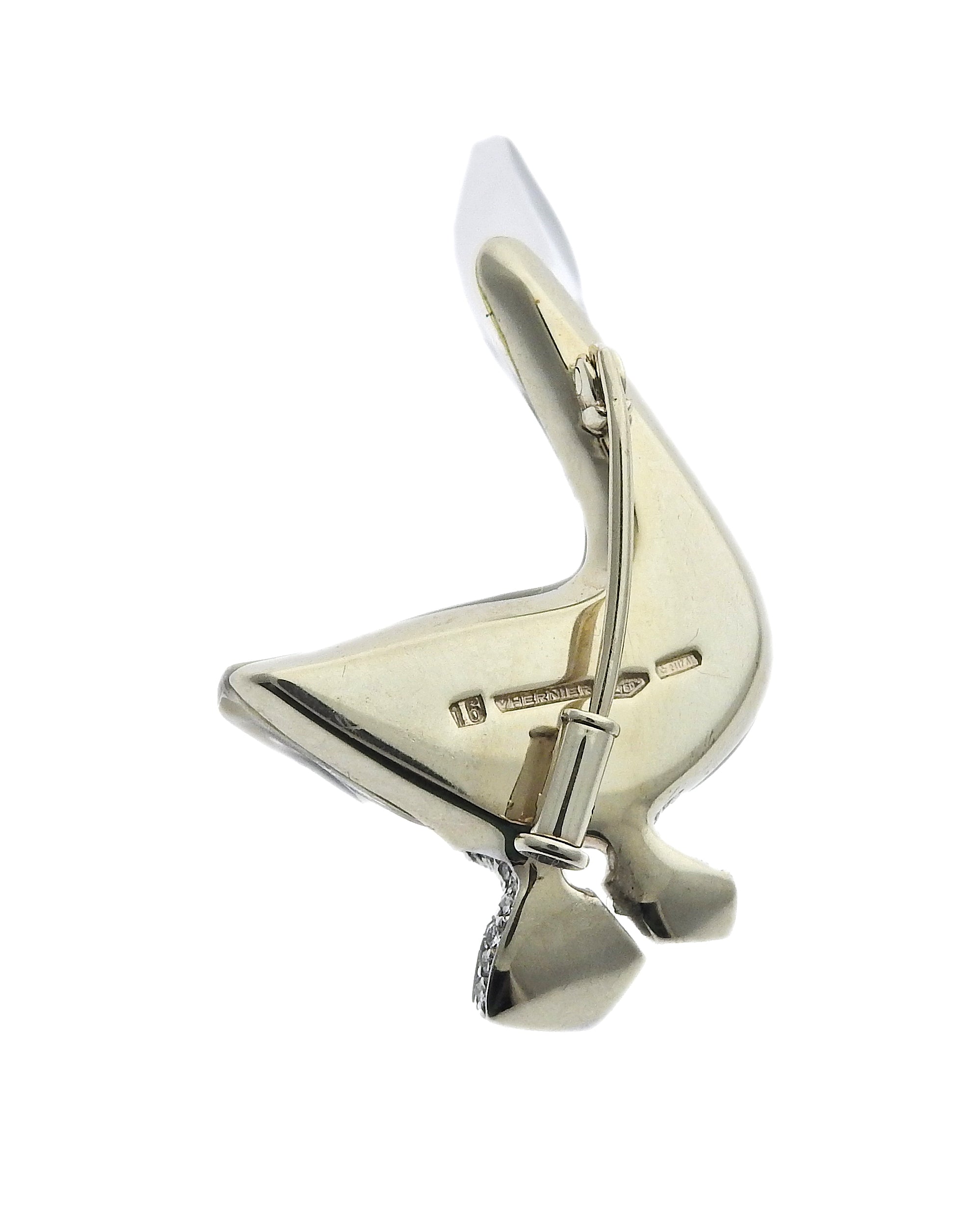Vhernier Gold Crystal Mother of Pearl Diamond Duck Brooch