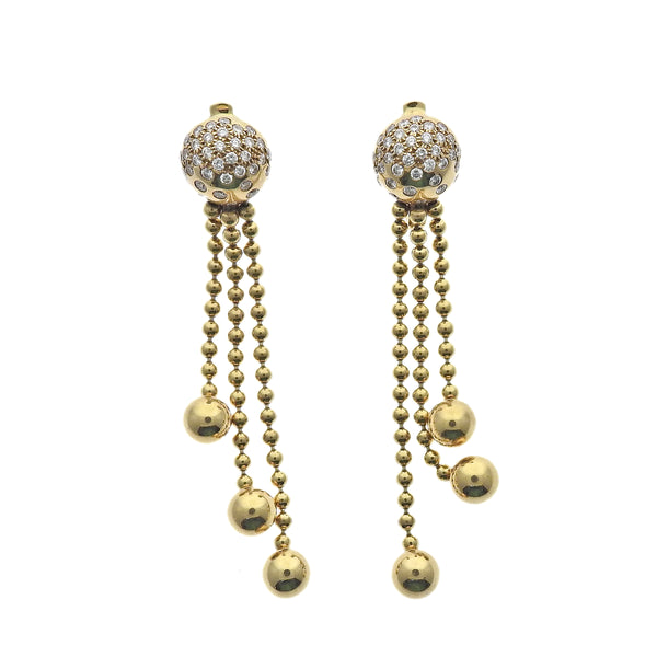 Cartier Nouvelle Vague Draperie Diamond Gold Earrings