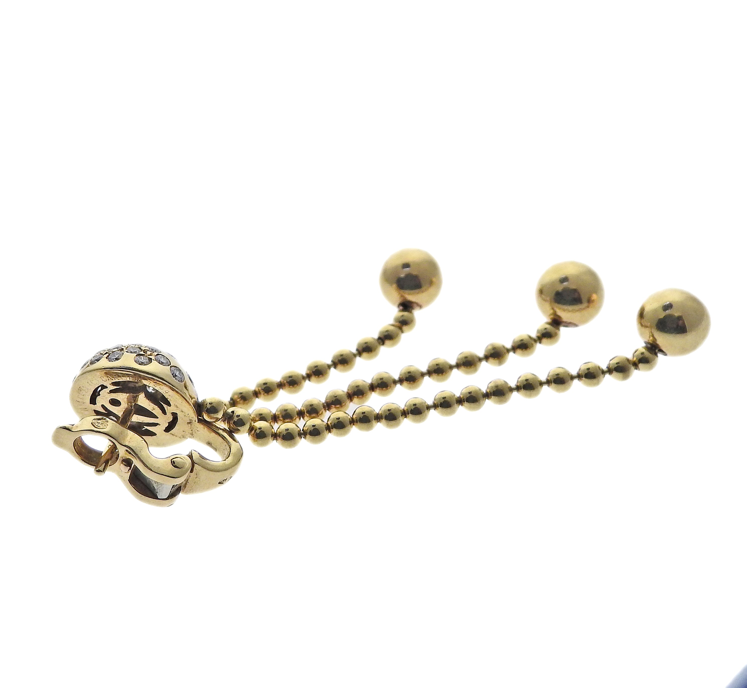 Cartier Nouvelle Vague Draperie Diamond Gold Earrings