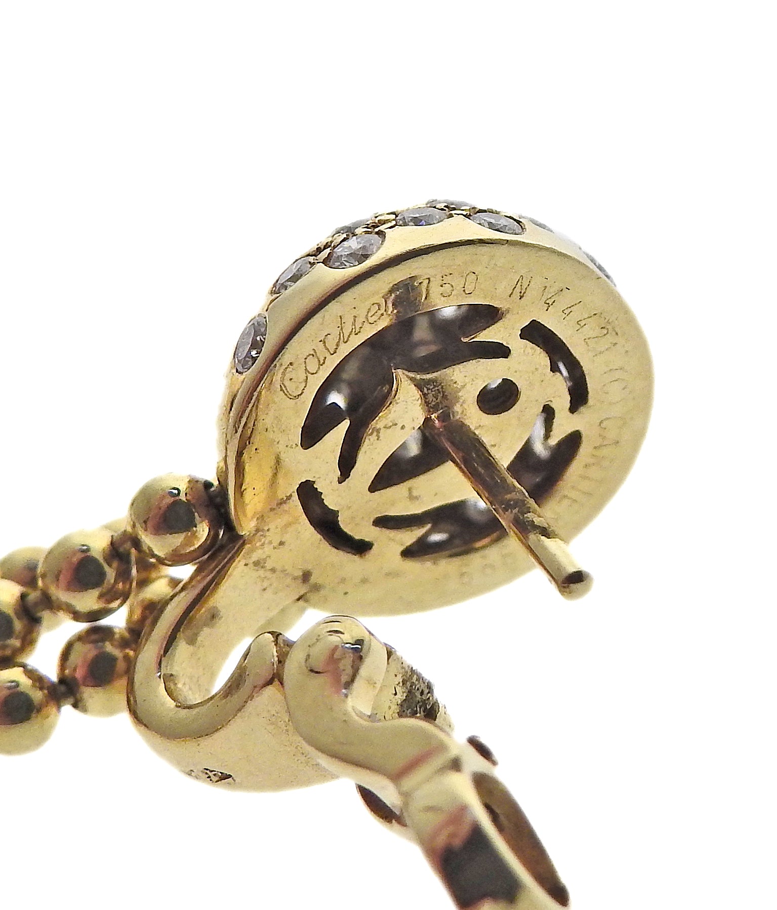 Cartier Nouvelle Vague Draperie Diamond Gold Earrings