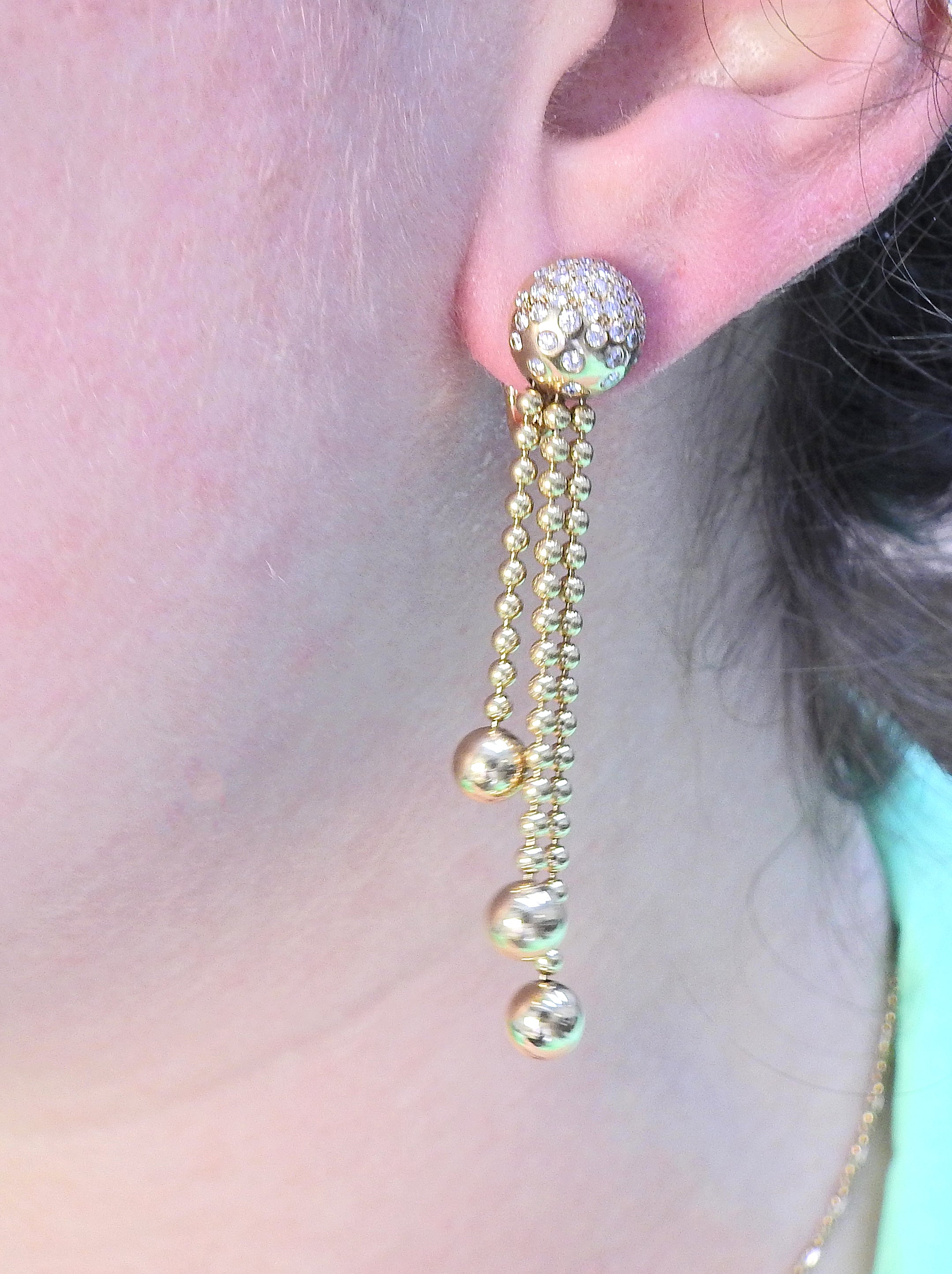 Cartier Nouvelle Vague Draperie Diamond Gold Earrings