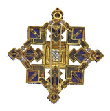David Webb Heraldic Lapis Diamond Enamel Gold Platinum Brooch Pendant - Oak Gem