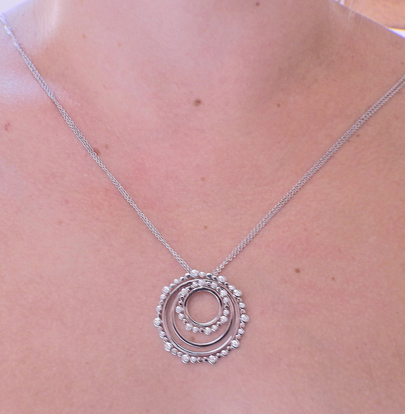 Bucherer Gold Diamond Circle Pendant Necklace