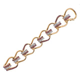 Seaman Schepps Mousetrap Ruby Diamond Gold Bracelet