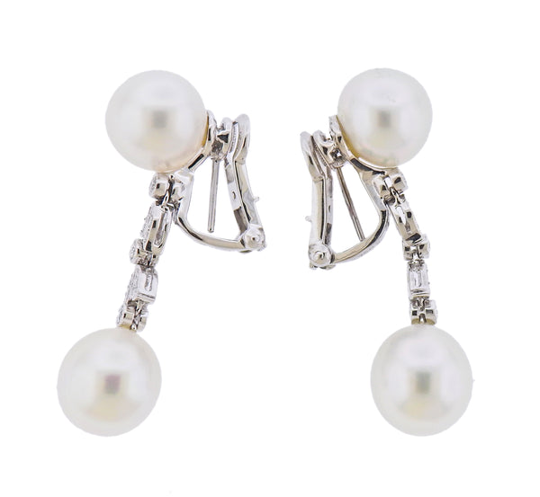 Assael South Sea Pearl Diamond Gold Drop Earrings - Oak Gem