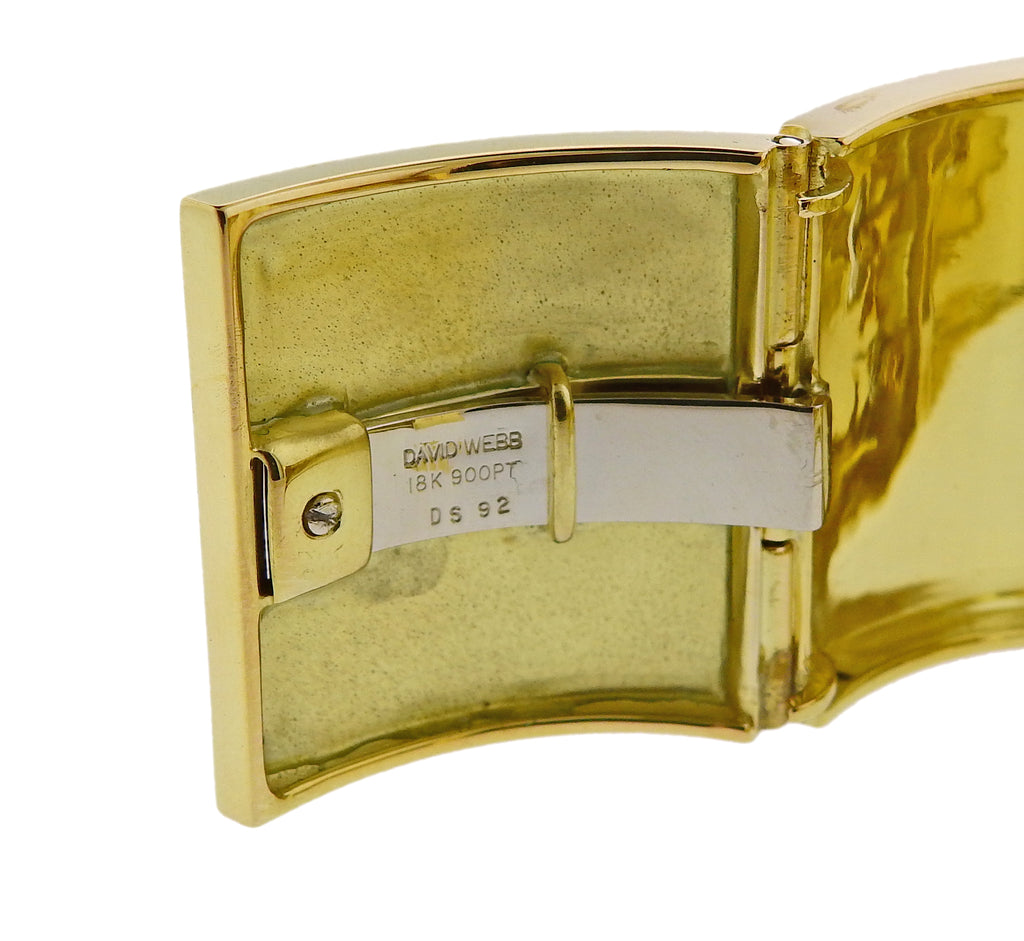 David b Red Enamel Diamond Gold Platinum Shoelace Cuff Bracelet