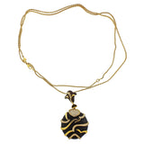 Marina B Diamond Wood Pendant Gold Necklace - Oak Gem