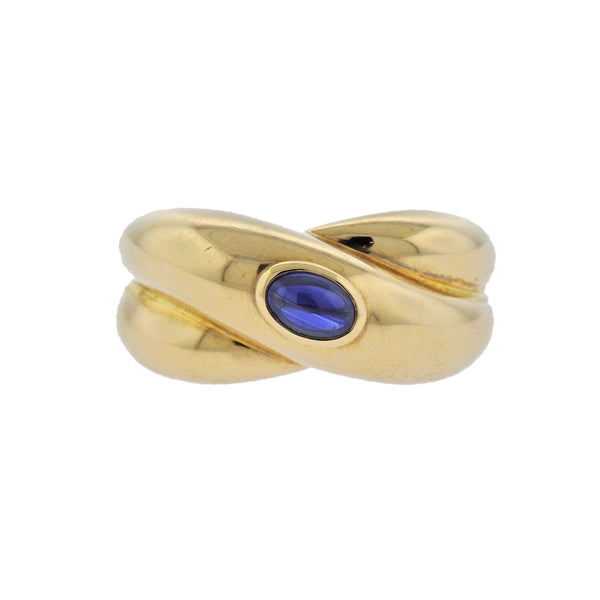 Cartier Sapphire Crossover Gold Ring - Oak Gem