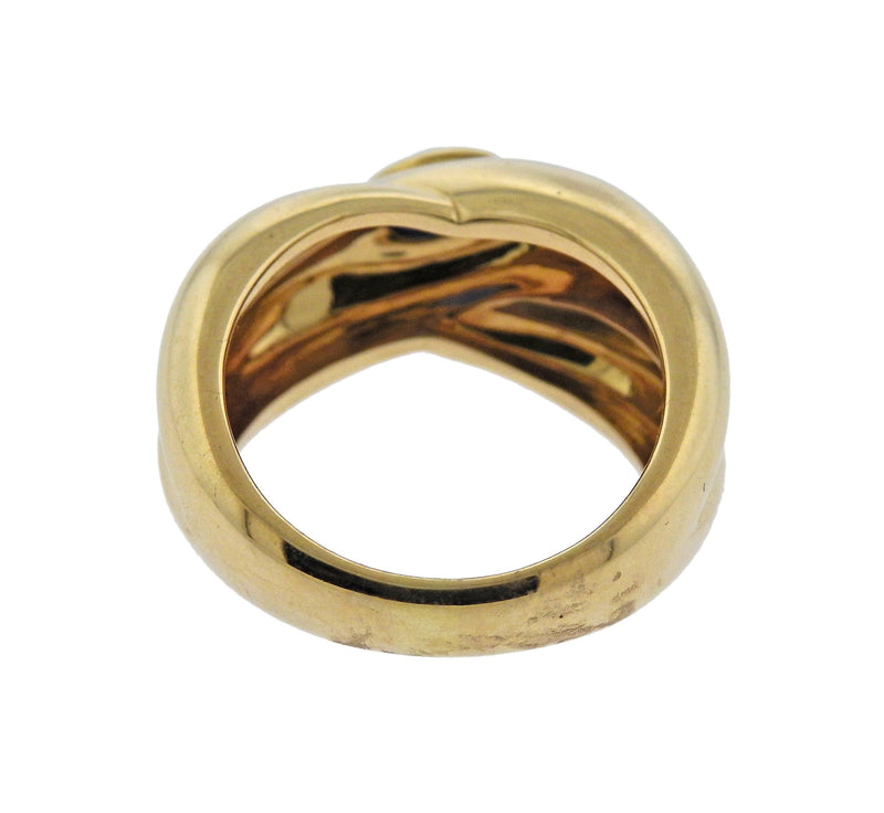 Cartier Sapphire Crossover Gold Ring - Oak Gem