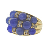 Vintage French Gold Diamond Chalcedony Ring