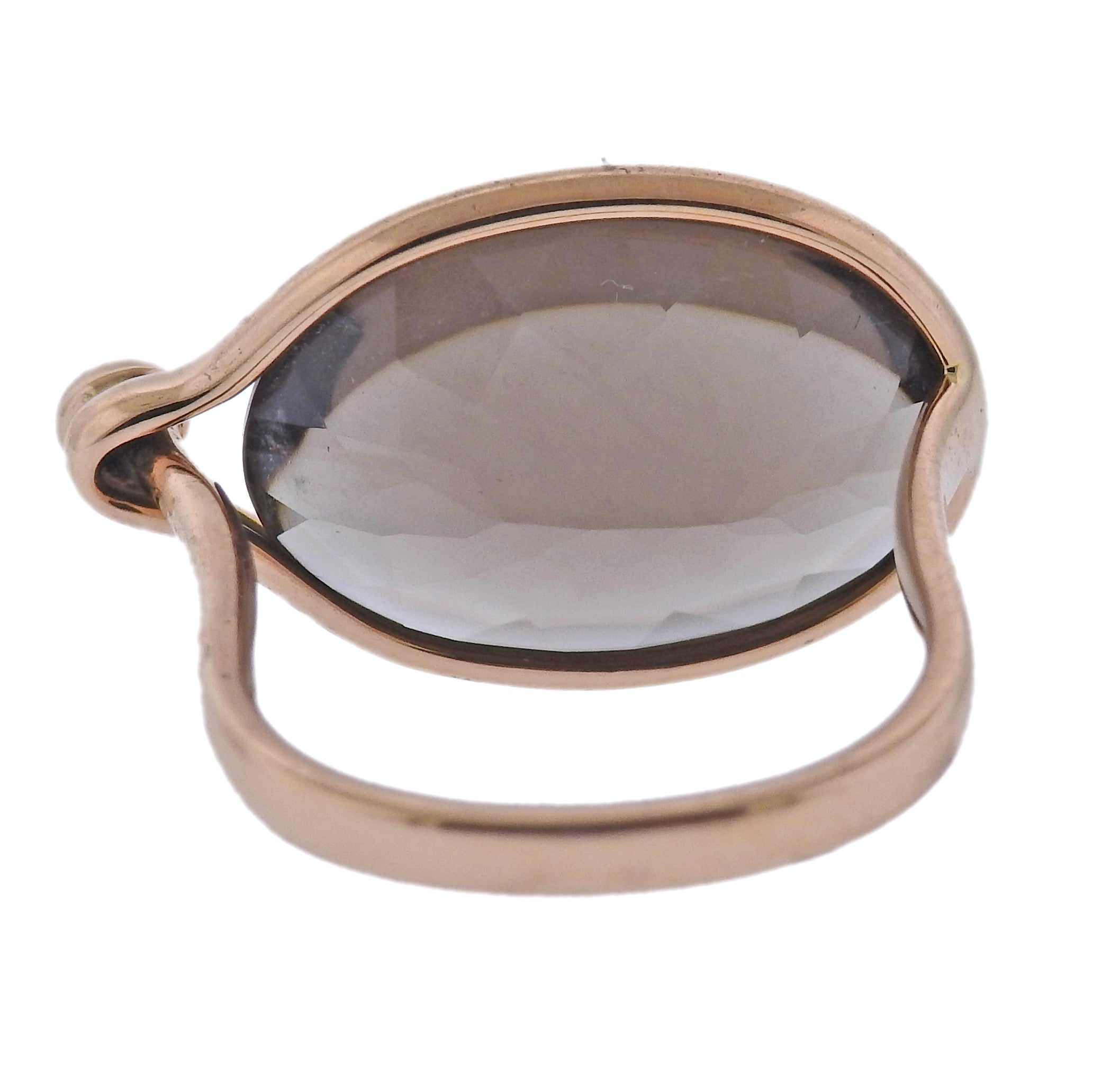 Georg Jensen Savannah 18k Gold Smokey Quartz Ring 1506