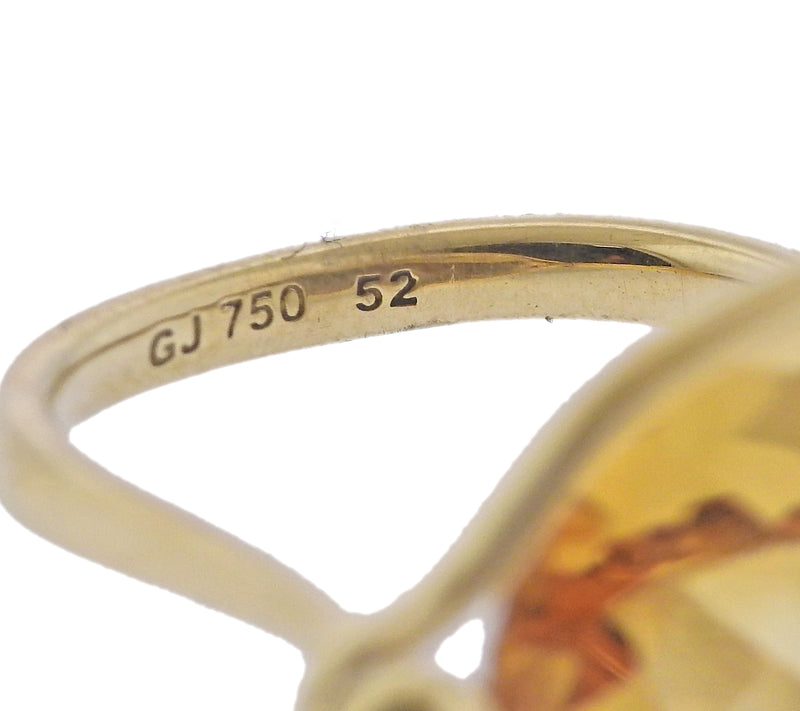Georg Jensen Savannah 18k Gold Citrine Ring 1506