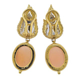 Buccellati Peach Moonstone Gold Drop Earrings - Oak Gem