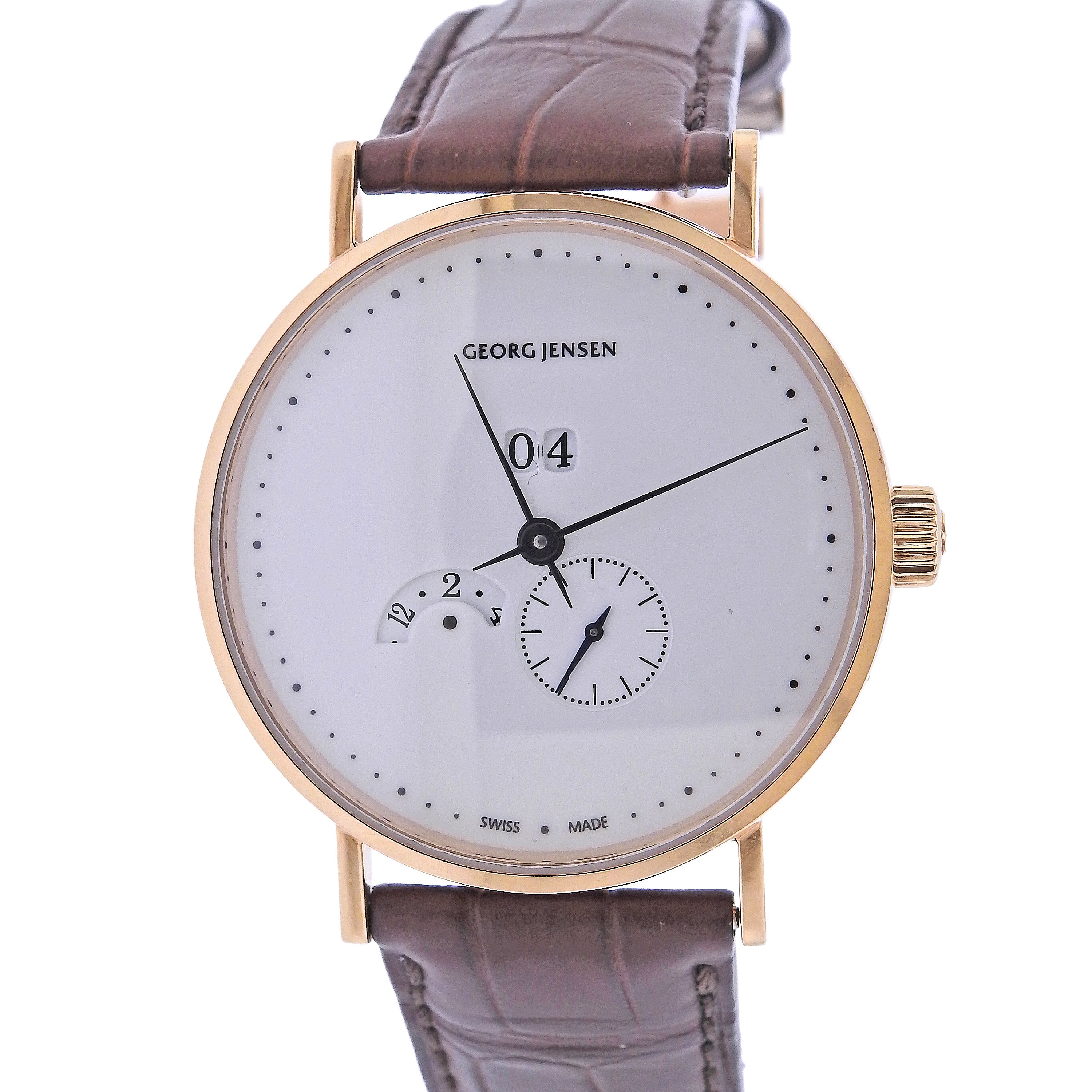 Georg Jensen Koppel 18k Gold Automatic Grand Date Annual Calendar Men's Watch 3515424