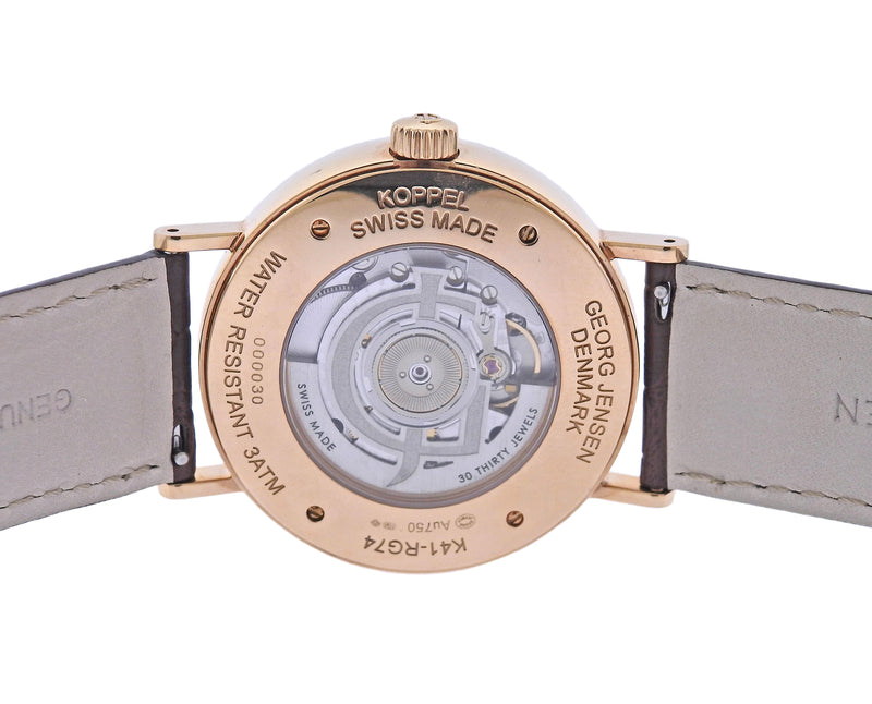 Georg Jensen Koppel 18k Gold Automatic Grand Date Annual Calendar Men's Watch 3515424