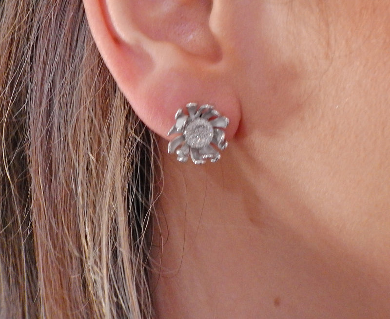 Annamaria Cammilli Prelude Diamond Gold Flower Earrings - Oak Gem