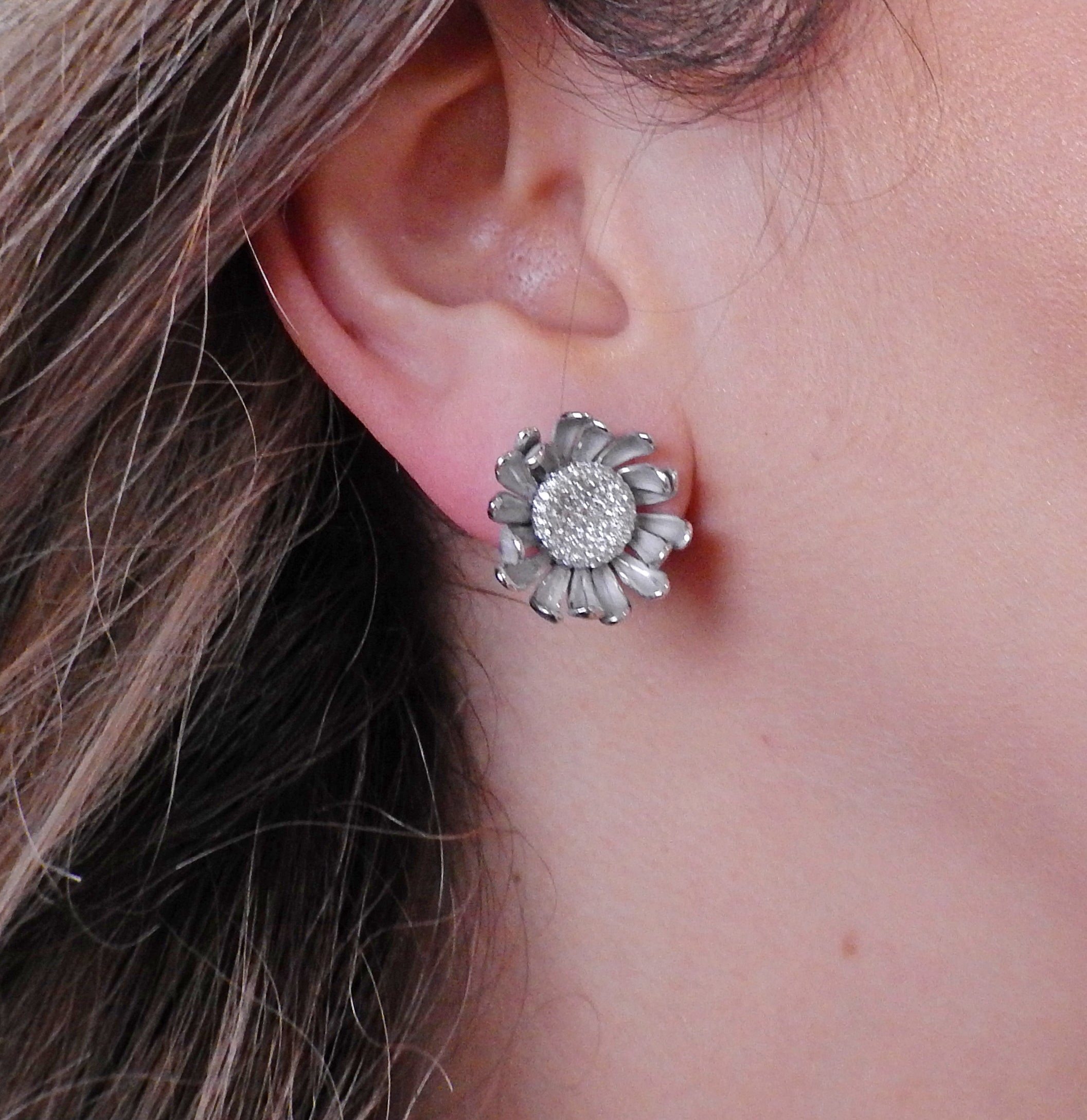 Annamaria Cammilli Prelude Diamond Gold Flower Earrings - Oak Gem