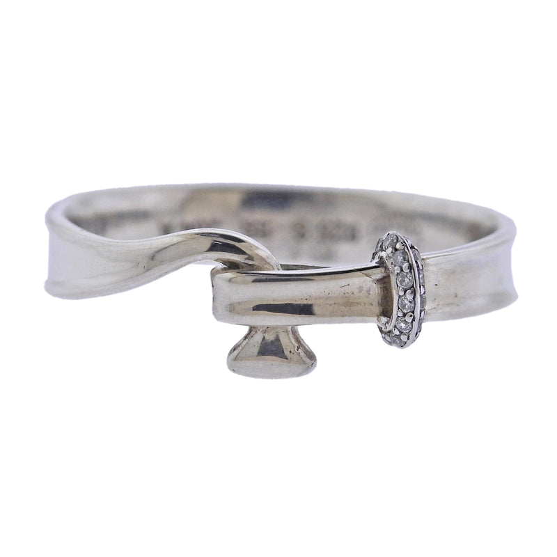 Georg Jensen Torun Hook Silver Diamond Ring 204 A