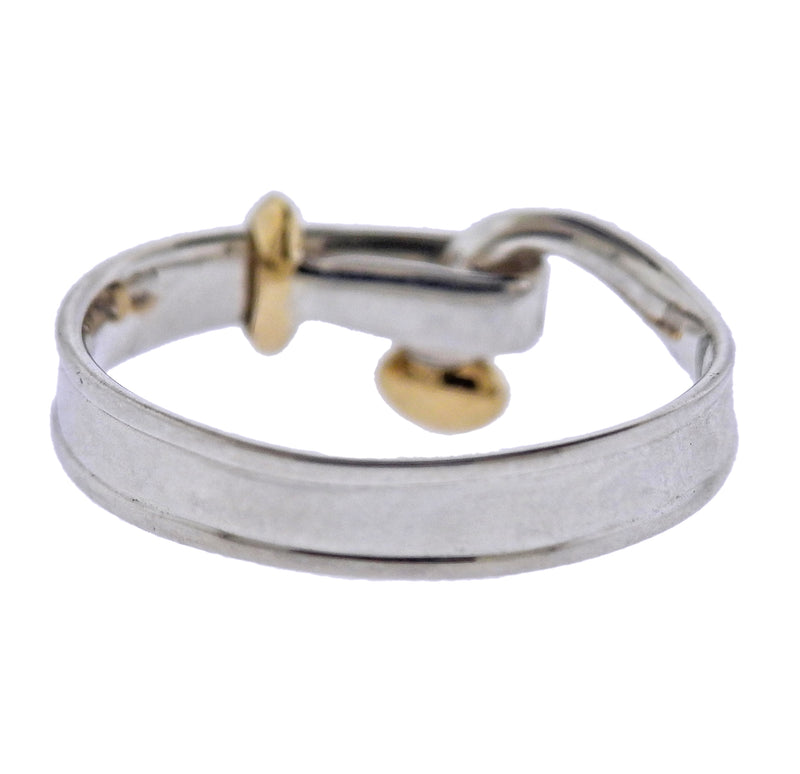 Georg Jensen Torun Hook 18k Gold Silver Ring 204 A