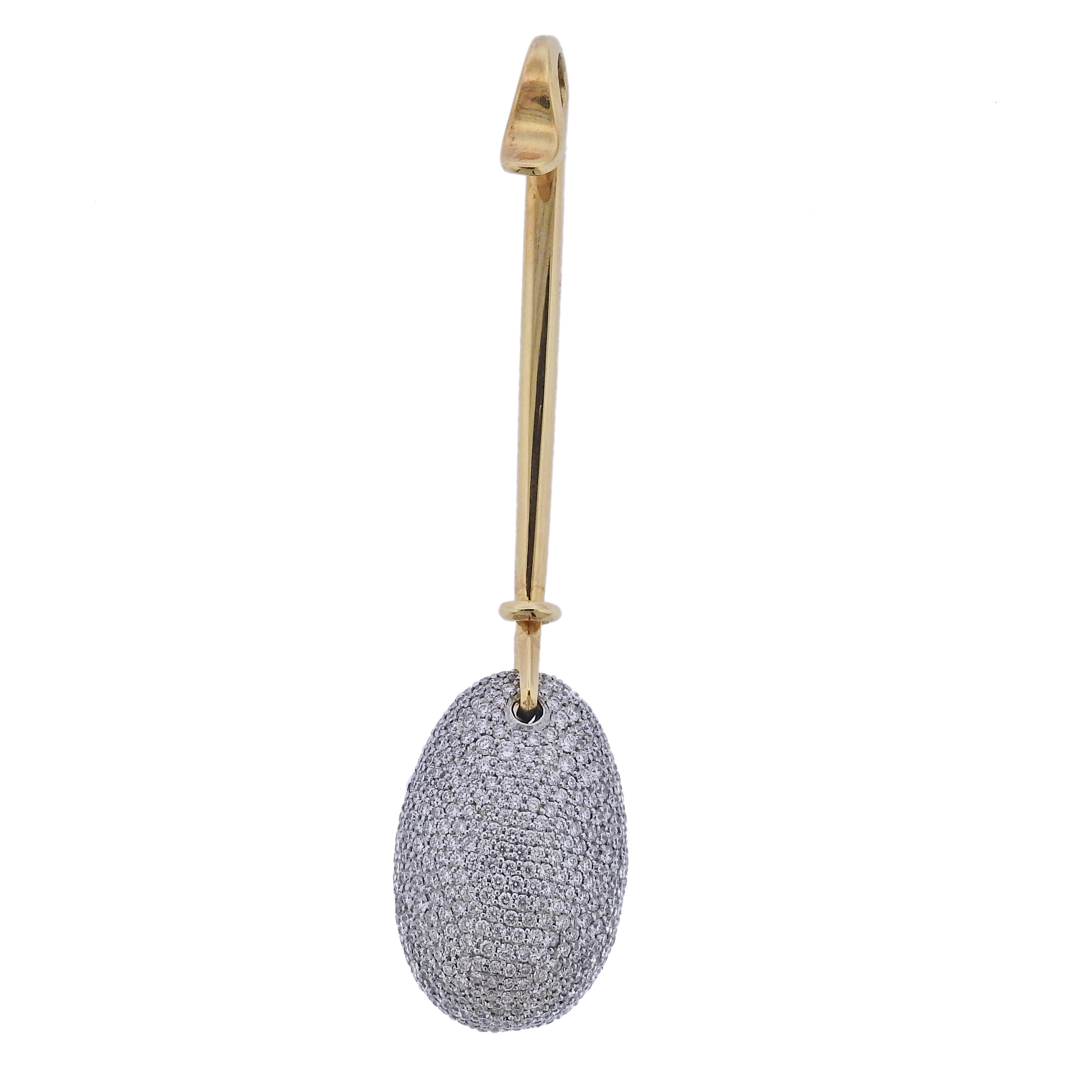 Georg Jensen Dew Drop 18k Gold Diamond Pendant 1128
