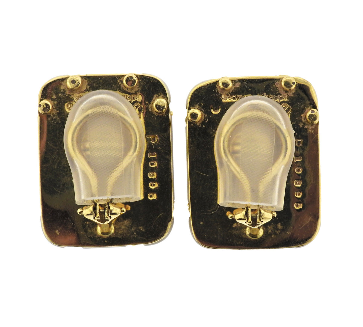 Seaman Schepps White Coral Gold Cage Earrings - Oak Gem