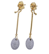 Georg Jensen Dew Drop 18k Gold Diamond Earrings 1128