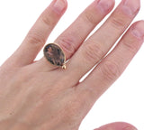 Georg Jensen Savannah 18k Gold Smokey Quartz Ring 1506