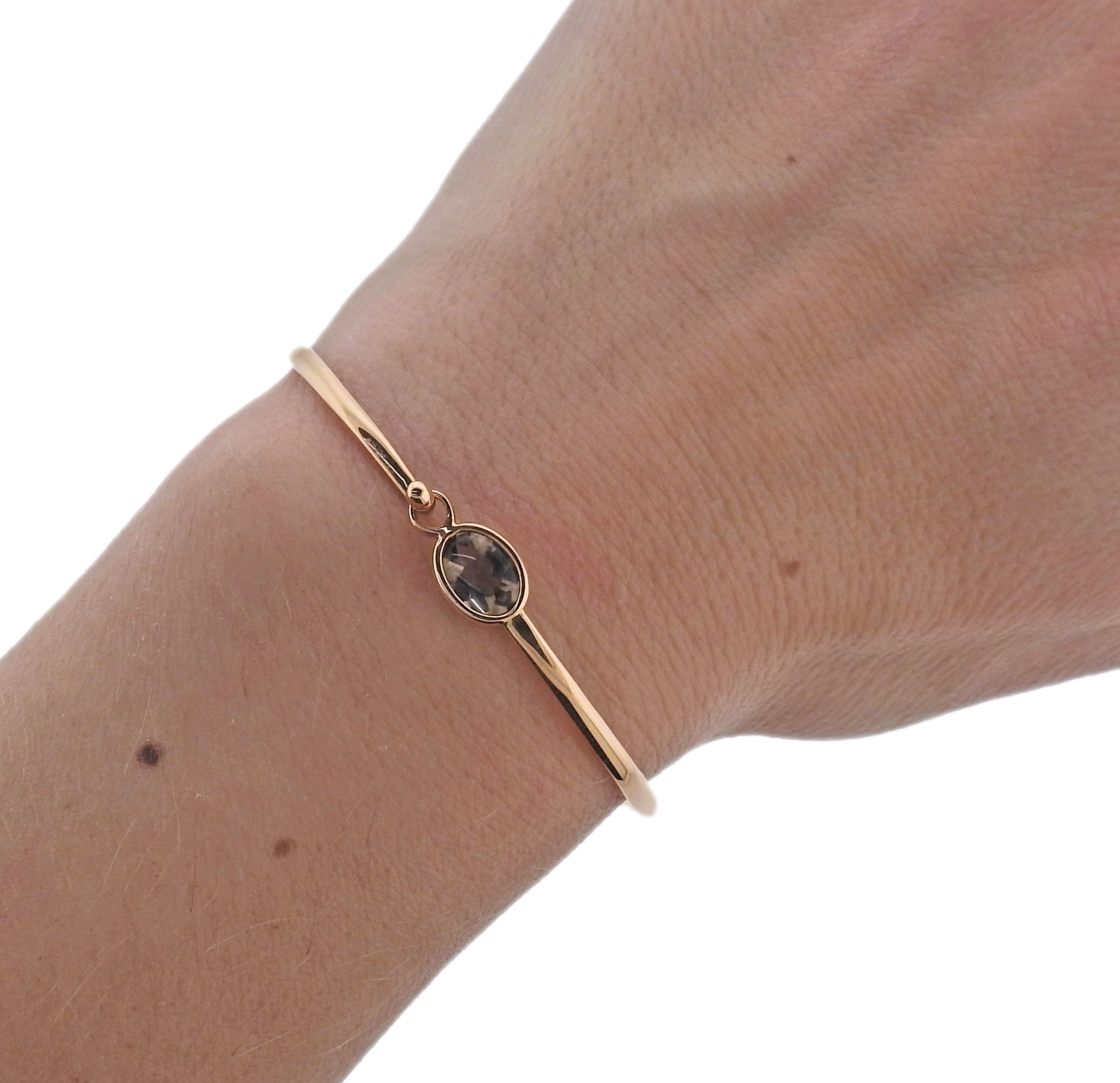 Georg Jensen Savannah 18k Gold Smokey Quartz Bracelet 1506