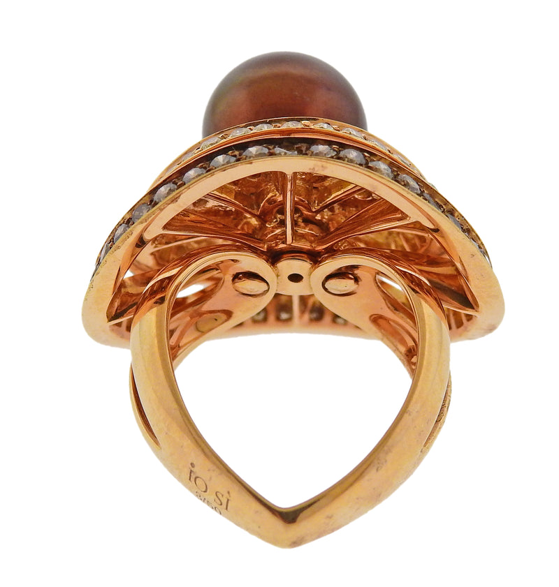 IO SI Rose Gold Fancy Diamond Pearl Ring 3/50 - Oak Gem