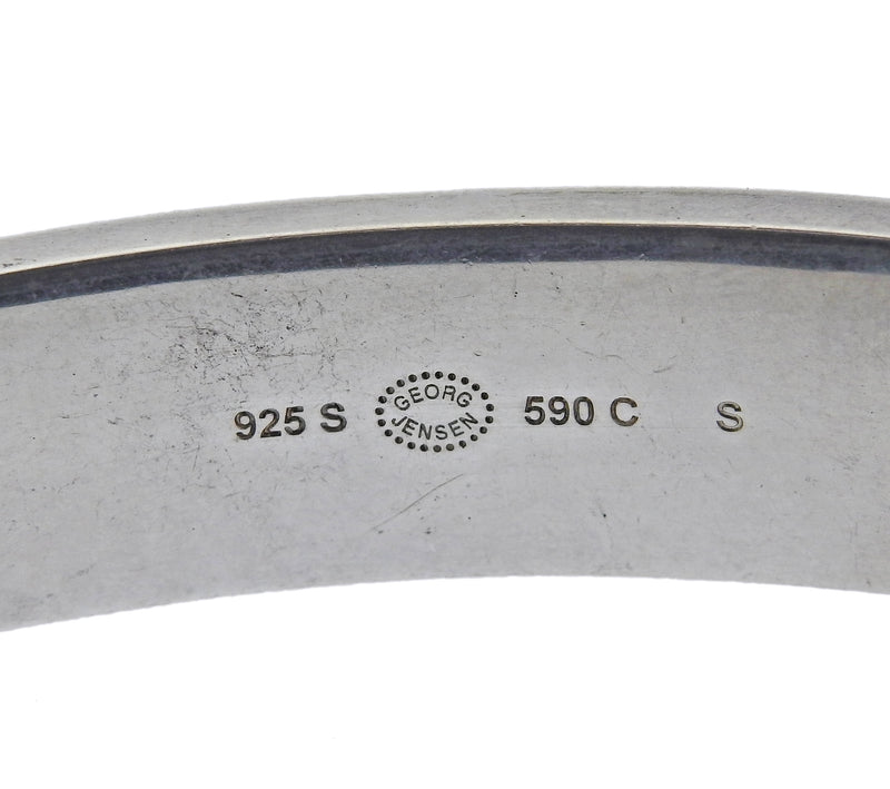 Georg Jensen Smithy Hammered Silver Link ID Tag Bracelet 590 C