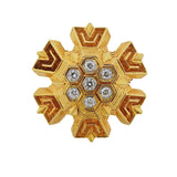 1970s Tiffany & Co Diamond Gold Honeycomb Brooch Pendant - Oak Gem